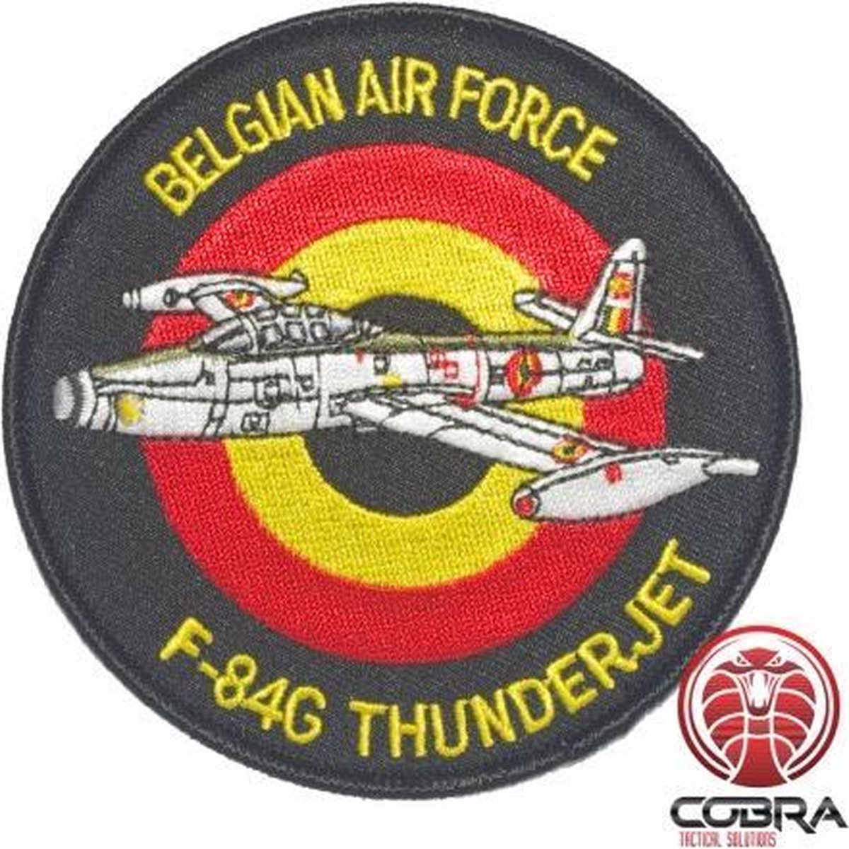 Belgian Air Force F-84G Thunderjet aviation geborduurde patch | Strijkpatches | Military Airsoft